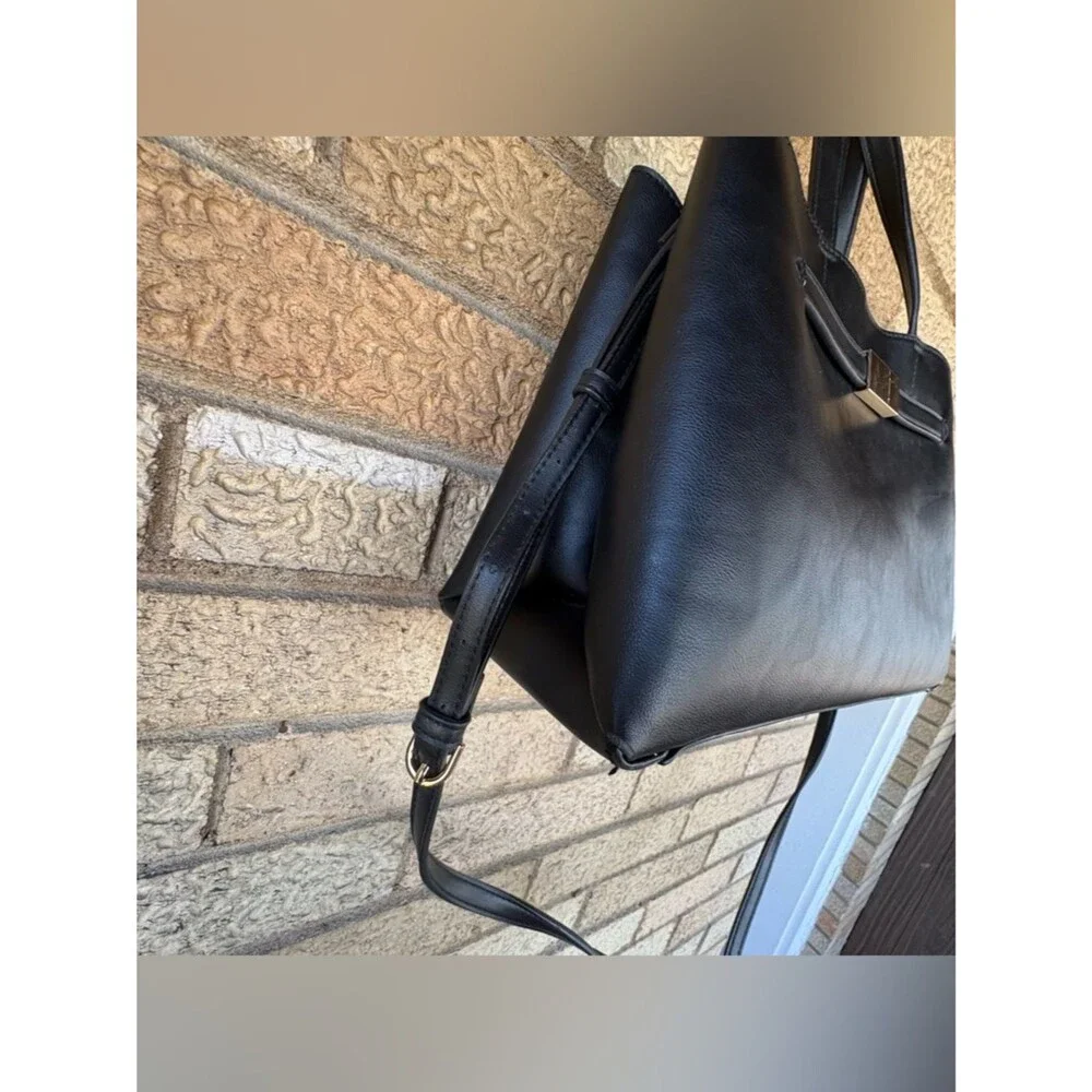 a new day Black Shoulder Bag with Detachable Strap